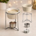 Thumbnail image #3 for American Metalcraft 4 oz Ceramic Butter Warmer Set with Chrome-Plated Stand