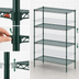 Thumbnail image #4 for Metro Super Erecta Super Adjustable 5-Shelf Wire Shelving Starter Unit, 48W x 21D x 74H, Metroseal 3 Green Epoxy-Coated