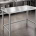 Thumbnail image #3 for Eagle Budget Series 108-Inch x 30-Inch Flat Top Stainless Steel Work Table with Open Front Tubular Base