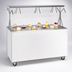 Thumbnail image #3 for Vollrath 2-Series Affordable Portable 60-Inch Utility Station with Stainless Steel Seamless Top, Buffet Breath Guard, and Storage Base - White