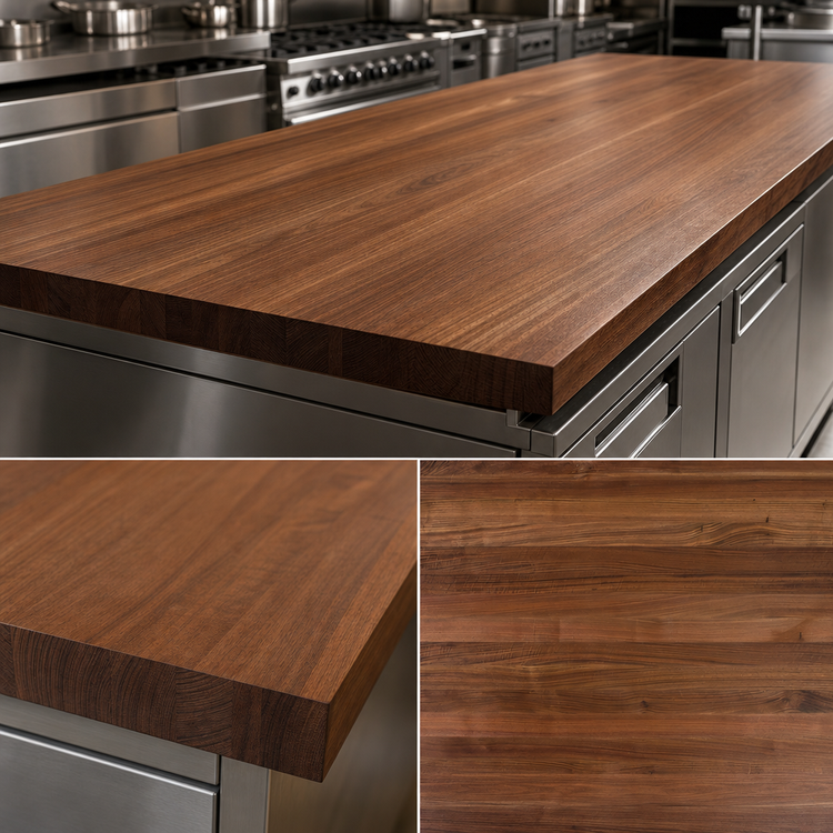 Product image #3 for John Boos Boos Block 84-Inch x 36-Inch x 2-1/4-Inch American Black Walnut Edge-Grain Countertop with Varnique Finish
