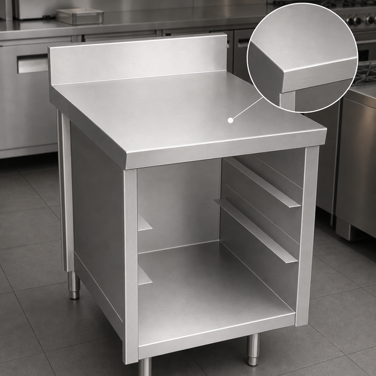 Product image #3 for La Rosa L-90107 24 Inch Stainless Steel Utility Stand Bus Cart with Undershelf and Rack Glides