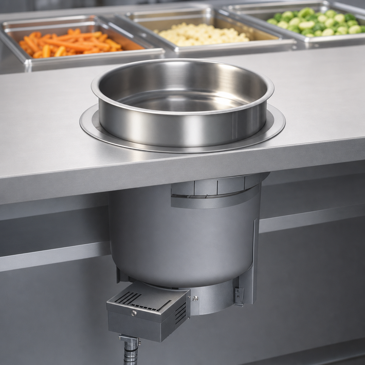 Product image #3 for Hatco Round 11-Quart Drop-In Heated Well, Top-Mounted, Non-Insulated, Stainless Steel