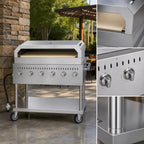 Thumbnail image #3 for Koolmore CGKIT4-48P Commercial Outdoor Propane Grill with Pizza Oven, Mobile, Stainless Steel