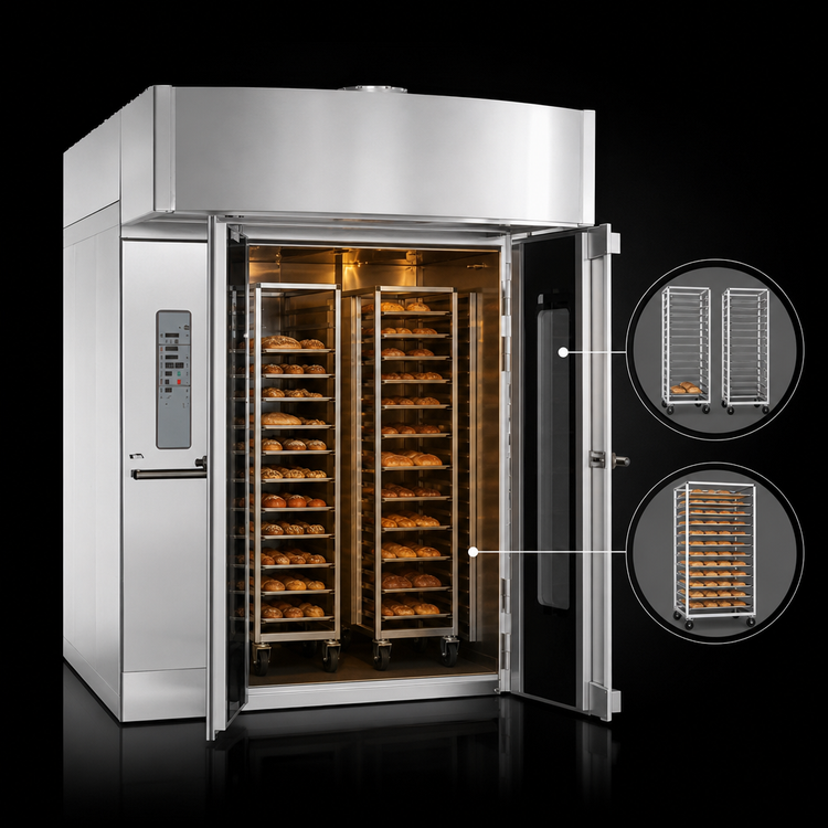 Product image #3 for Baxter OV500E2 Electric Rotating Rack Oven with Curved Front and Double-Rack Capacity