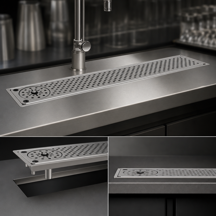 Product image #3 for Glastender 36-Inch Stainless Steel Drop-In Rinser Faucet Drain Tray