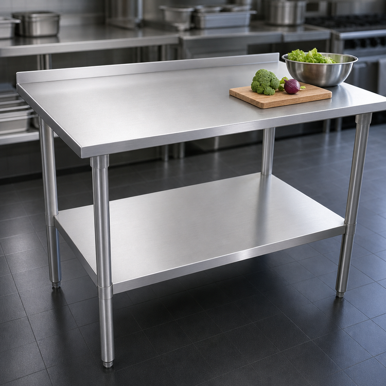 Product image #3 for John Boos Stallion 30-Inch x 24-Inch Stainless Steel Work Table with 1-1/2-Inch Rear Up-Turn and Undershelf