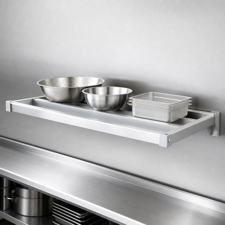 Product image #4 for New Age Adjust-A-Shelf H.D. Series Wall-Mounted Aluminum Shelf, 60 In. W x 15 In. D
