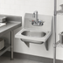 Thumbnail image #3 for Krowne Wall-Mount Stainless Steel Hand Sink with 14 x 10 x 5-Inch Bowl, Gooseneck Faucet, Backsplash, and Mounting Bracket