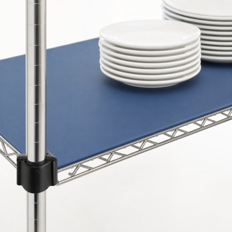 Product image #3 for QuadPlus Solid Blue Polymer Shelf Mat with Wire Quad-Adjust Frame, 42 x 21 Inches