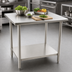 Thumbnail image #3 for BlendPort SL Series All-Stainless Steel Flat Top Work Table with Undershelf, 48