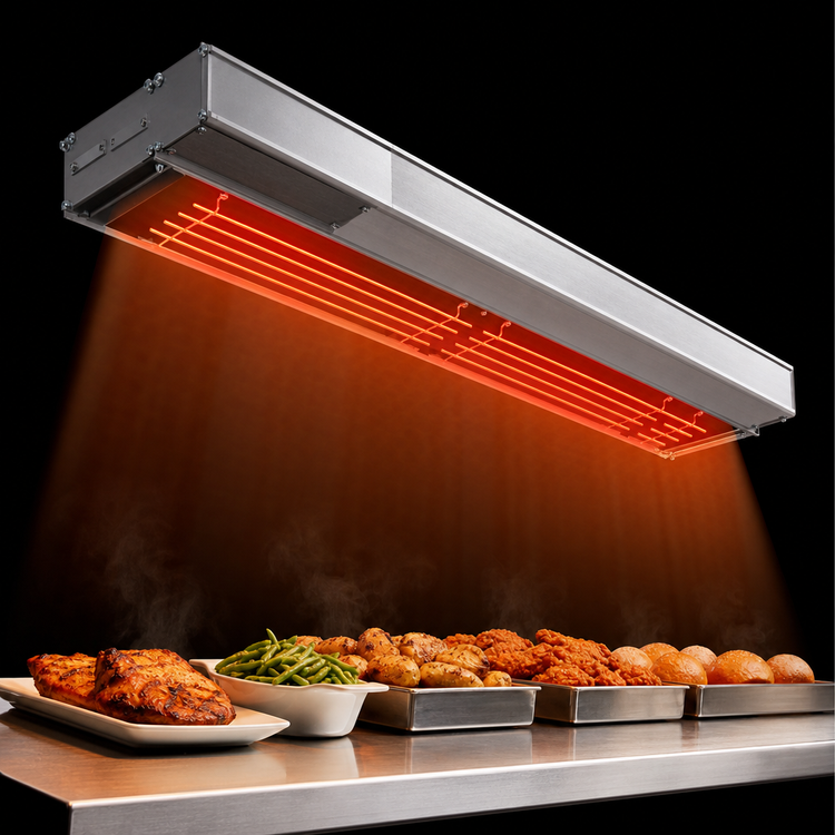 Product image #3 for Hatco Glo-Ray High Watt Dual Infra-Black Strip Heater, 36 Inch Wide, Unlighted, Aluminum, 1600 Watts