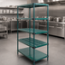 Thumbnail image #3 for QuadPlus 5-Tier Stationary Starter Wire Shelving Unit, 60 x 21 x 74 Inches, Green Epoxy Finish