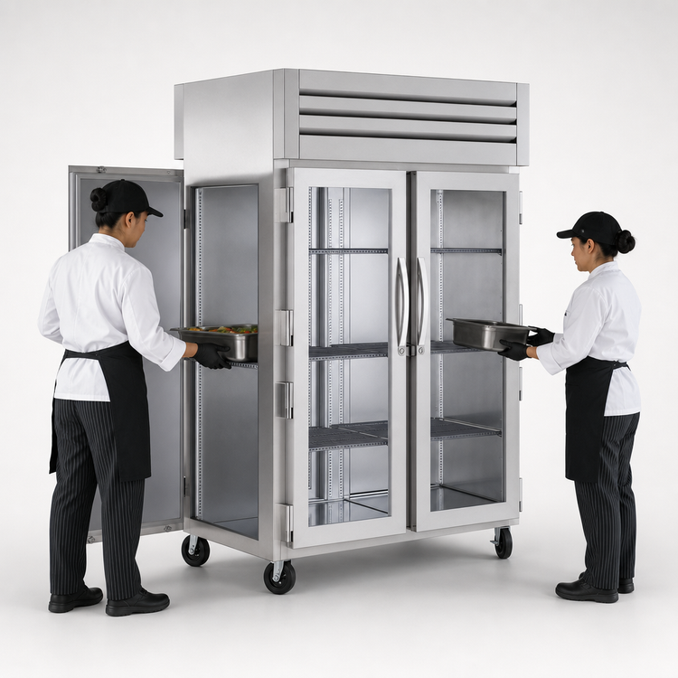 Product image #3 for True SPEC SERIES 2-Section Pass-Through Heated Holding Cabinet with Glass Front and Solid Rear Swing Doors