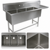 Thumbnail image #3 for John Boos Pro-Bowl 3-Compartment Stainless Steel Sink with 30-Inch Right Drainboard, 20 x 20 x 12-Inch Bowls