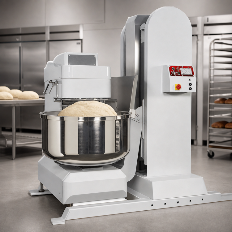 Product image #3 for Univex Silverline SL200LB Floor Spiral Mixer with Attached Lifter, 440 lb Dough Capacity, 220V, 3-Phase