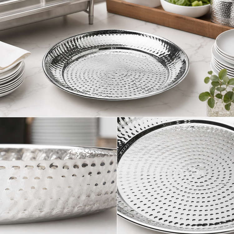 Product image #3 for American Metalcraft Round Hammered Stainless Steel Serving Bowl, 78 oz.