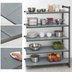 Thumbnail image #3 for Cambro Camshelving Basics Plus 5-Tier Solid Polymer Add-On Shelving Unit, 18 x 30 x 84 Inches, Brushed Graphite