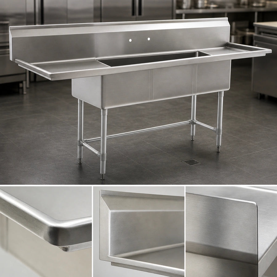 16-Gauge 304 Stainless Steel Construction
