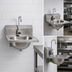 Thumbnail image #3 for Eagle Group Wall-Mount Hand Sink with Electronic Eye Gooseneck Faucet, 304 Stainless Steel, 13-1/2 Inch Bowl