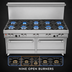 Thumbnail image #3 for Ultimate 60-Inch Commercial Gas Restaurant Range with 9 Open Burners and 2 Standard Ovens