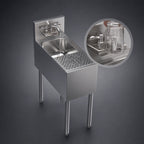 Thumbnail image #3 for Krowne Royal Series KR24-MS12 Stainless Steel Underbar Speed Unit, 12"W x 24"D, 1 Sink Bowl, Glass Rinser
