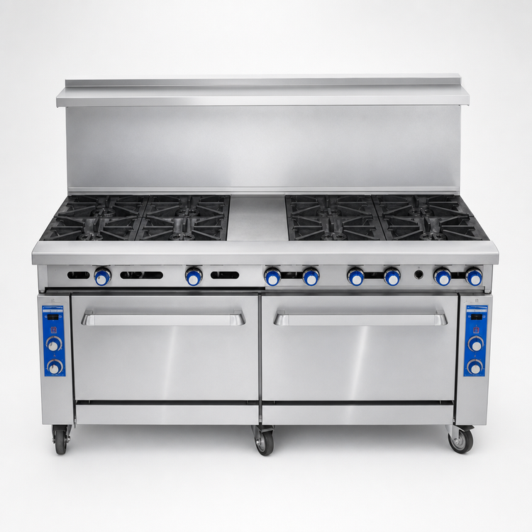 Product image #3 for Imperial Pro Series 72-Inch Gas Restaurant Range with 6 Open Burners, 6 Step-Up Burners, and 2 Standard Ovens