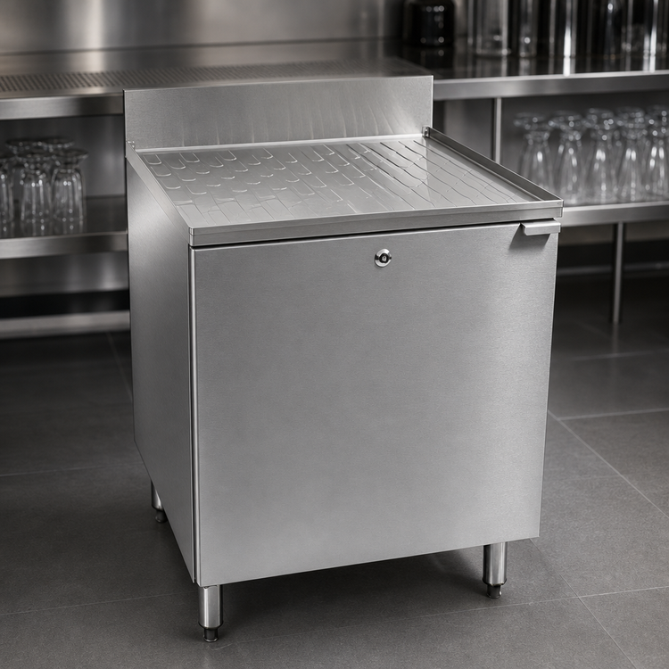 Product image #3 for CHOICE by Glastender 30-Inch Freestanding Underbar Drainboard Cabinet with Hinged Doors