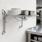 Thumbnail image #3 for Quantum WC14-CB2124C Wall-Mount Cantilever Single-Shelf Wire Shelving Unit, 24 x 21 Inch, Chrome Plated