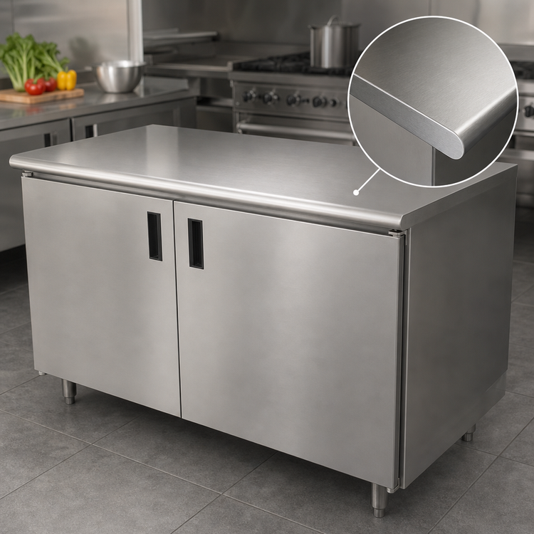 Product image #3 for Advance Tabco Special Value Economy 72-Inch x 30-Inch Enclosed Work Table with Cabinet Base and 304 Stainless Steel Top