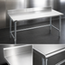 Thumbnail image #3 for Eagle Budget Series 72 Inch x 24 Inch 430 Stainless Steel Work Table with 4-1/2 Inch Backsplash, Rolled Front Edge, and Tubular Base
