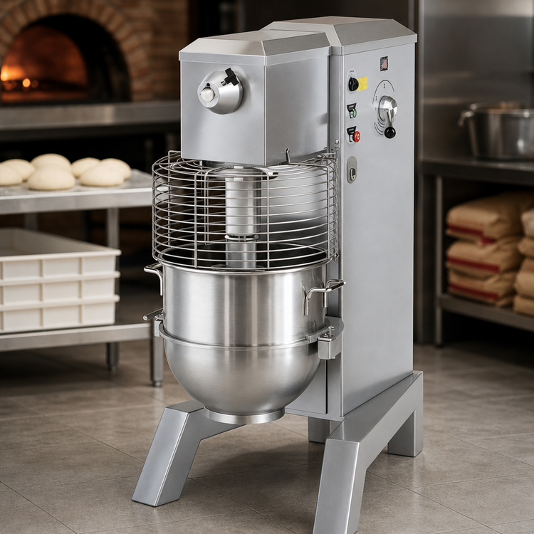 Product image #3 for Univex SRM60+PM 60 Qt Floor Model Planetary Pizza Mixer with 2-Speed Drive and Power Bowl Lift