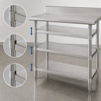 Thumbnail image #3 for Eagle Group 24120SADJUS-18/4 Adjustable Stainless Steel Work Table Undershelf, 120"W x 24"D, 18 Gauge, 430 Series