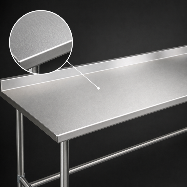 Product image #3 for Deluxe Series Stainless Steel Work Table with 1-1/2-Inch Rear Up-Turn, 72 x 36 Inches