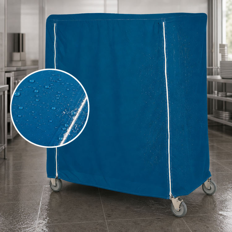 Product image #3 for Metro Waterproof Vinyl-Nylon Banquet Cart Cover, 60 x 21 x 62 Inch, Mariner Blue
