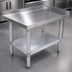 Thumbnail image #3 for Standard Series 36-Inch x 30-Inch 18-Gauge Stainless Steel Equipment Stand with Galvanized Undershelf and Legs