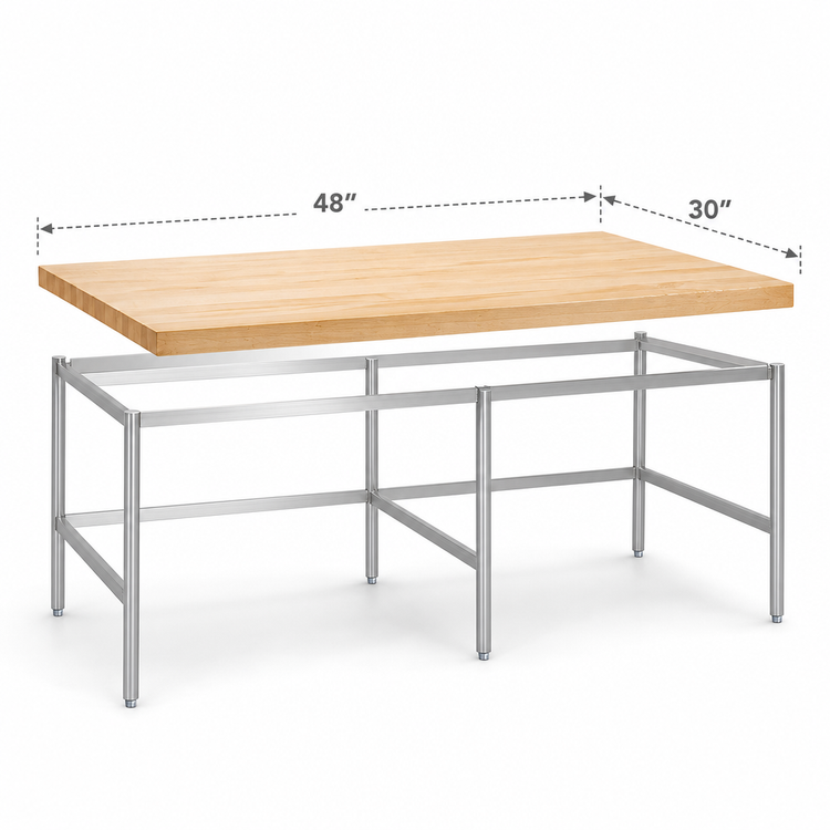 Product image #3 for John Boos Baker's Table Frame for 48 x 30-Inch Top, Stainless Steel
