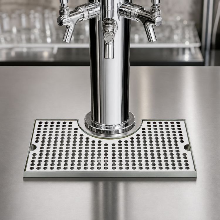 Product image #3 for Stainless Steel Surface-Mount Drip Tray Trough for Draft Beer Columns, 14 x 8 Inches