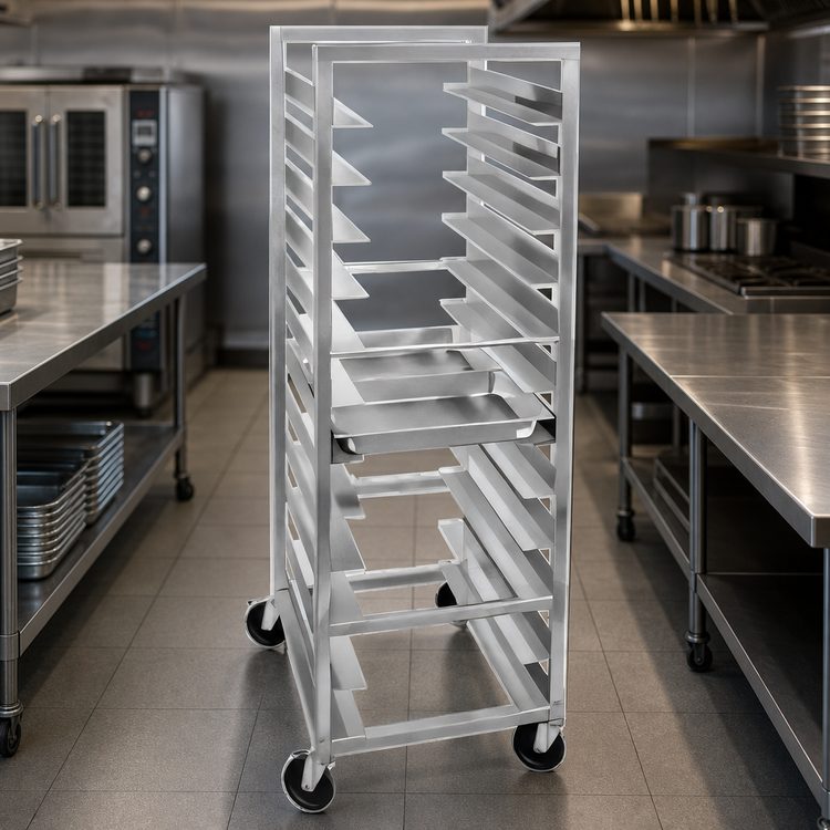 Product image #3 for Channel Lifetime Tough Heavy-Duty Mobile 12 x 20 Steam Table Pan Rack, 22-Pan Capacity, End Load