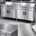 Thumbnail image #3 for Advance Tabco 72-Inch Stainless Steel Enclosed Work Table with Storage Cabinet Base, 14-Gauge 304 Top, 5-Inch Backsplash, 2 Drawers, and 4 Hinged Doors