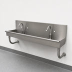 Thumbnail image #3 for Advance Tabco 19-18-48-ADA 48-Inch Wall-Mounted 2-Station ADA Hand Sink, 5-Inch Bowls, 304 Stainless Steel, Faucet Holes, No Faucet