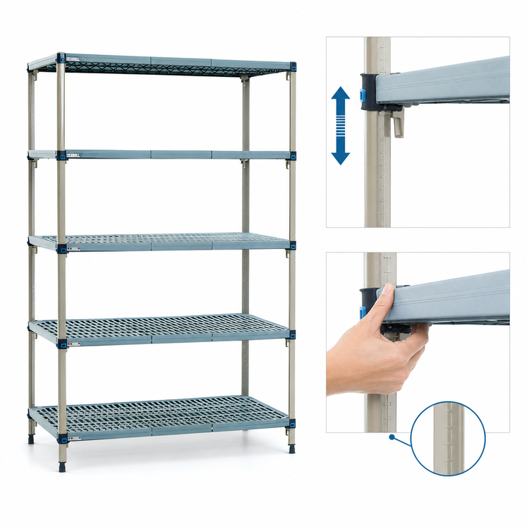 Product image #3 for MetroMax Q 24" W x 18" D x 74" H Five-Shelf Stationary Starter Polymer Shelving Unit