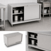 Thumbnail image #3 for John Boos 48 x 24 Inch Stainless Steel Enclosed Work Table with Sliding Doors
