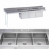 Thumbnail image #3 for Advance Tabco Straight 3-Compartment Sink Table with 59-Inch Left Drainboard, 119-Inch Wide, 16 Gauge 304 Stainless Steel