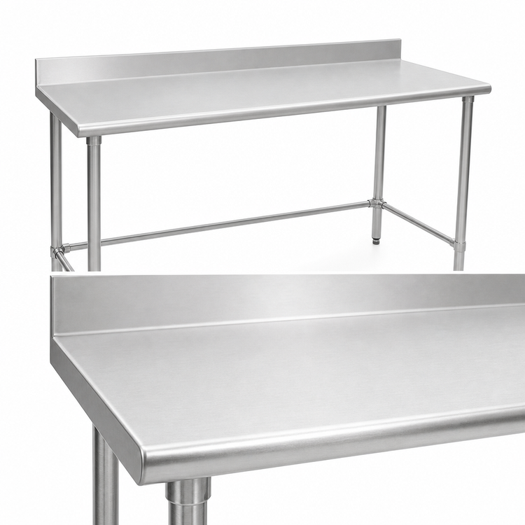 Product image #3 for Eagle BlendPort® Deluxe Series Stainless Steel Work Table with 4-1/2-Inch Backsplash, 60 x 30 Inch