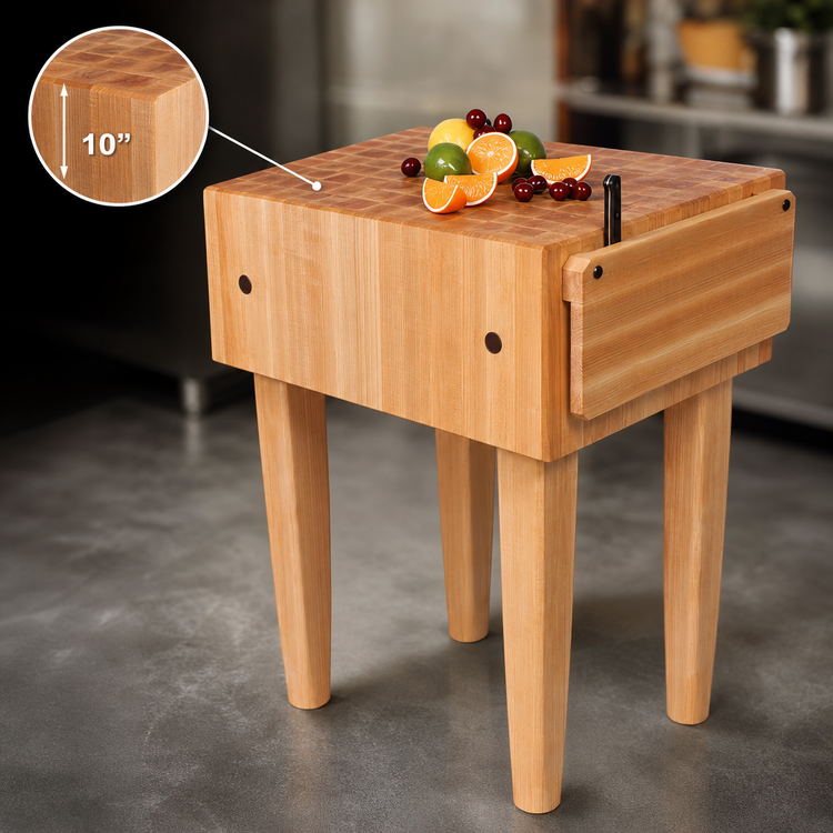 Product image #4 for John Boos Pro Chef 30" x 30" End-Grain Maple Butcher Block Work Table