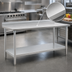 Thumbnail image #3 for Eagle Group Deluxe Series 72-Inch x 36-Inch Stainless Steel Work Table with 4-1/2-Inch Backsplash and Undershelf