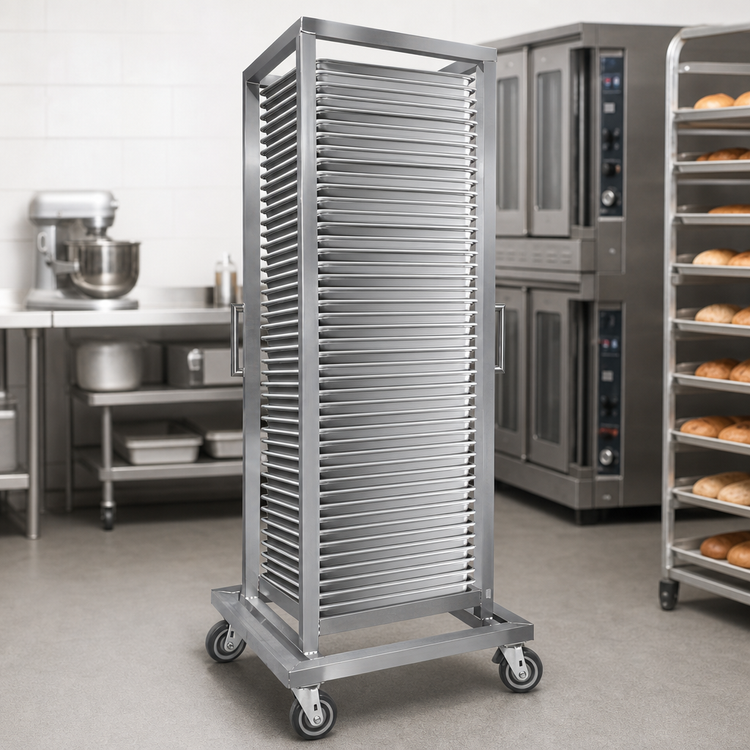 Product image #3 for Channel Extra Heavy-Duty Aluminum End-Load Bun Pan / Dough Box Dolly, 100-Pan Capacity