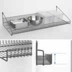 Thumbnail image #3 for Metro SmartWall GS1848K4 Wall-Mounted Grid Shelf, 48 x 18 in, Retaining Edge, Gray Epoxy Finish, Microban Antimicrobial Protection
