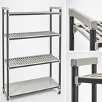 Thumbnail image #3 for Cambro Camshelving® Elements EST215481VS4480 Overhead Track Stationary Shelving Starter Unit, 21"D x 54"W x 81"H, 4-Tier, 3 Vented + 1 Solid